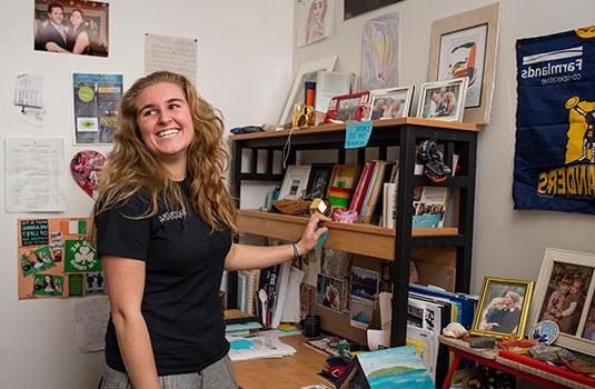 Isabella Bennet in her dorm room